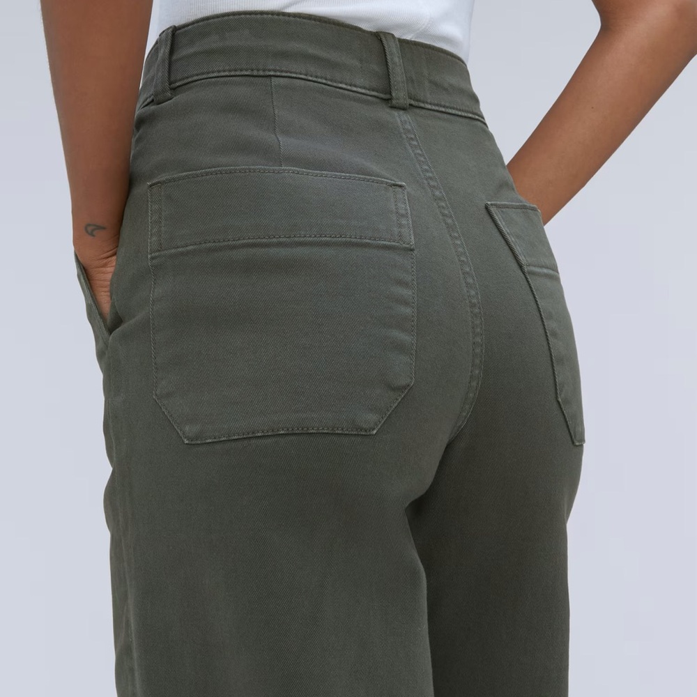 Everlane Olive Green Cropped Wide-Leg Pants - Picture 5 of 6